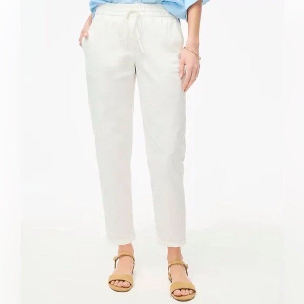 J. Crew Cotton Linen Drawstring Crop Pants
